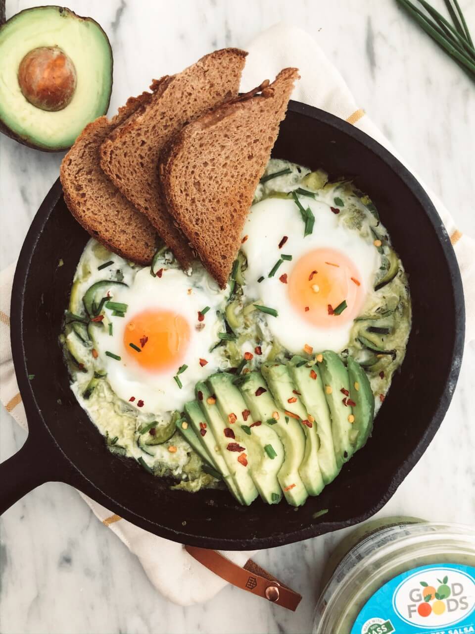 SAL avo @devotedexistence eggs skillet shakshuka